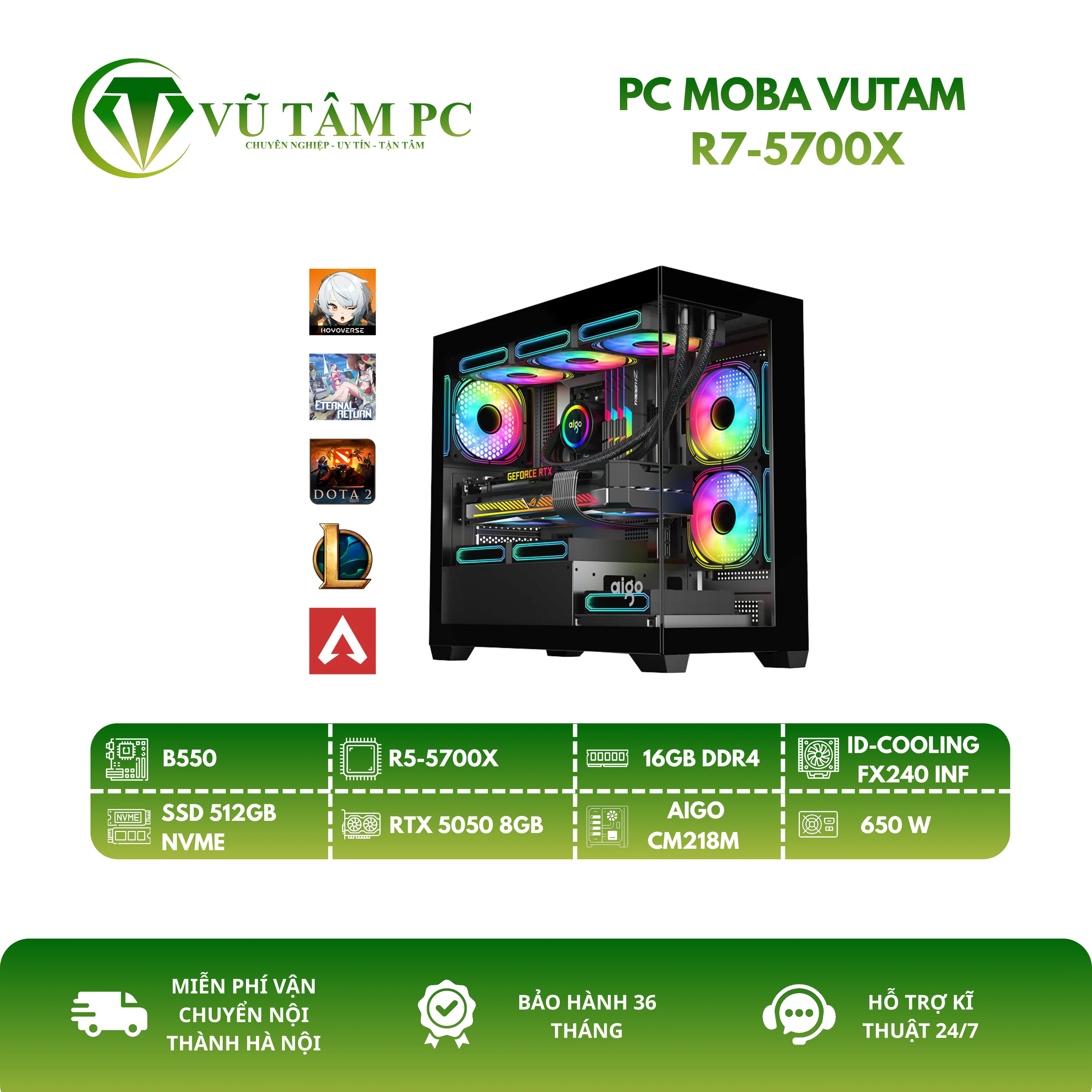 PC GAMING VUTAM R7 5700X