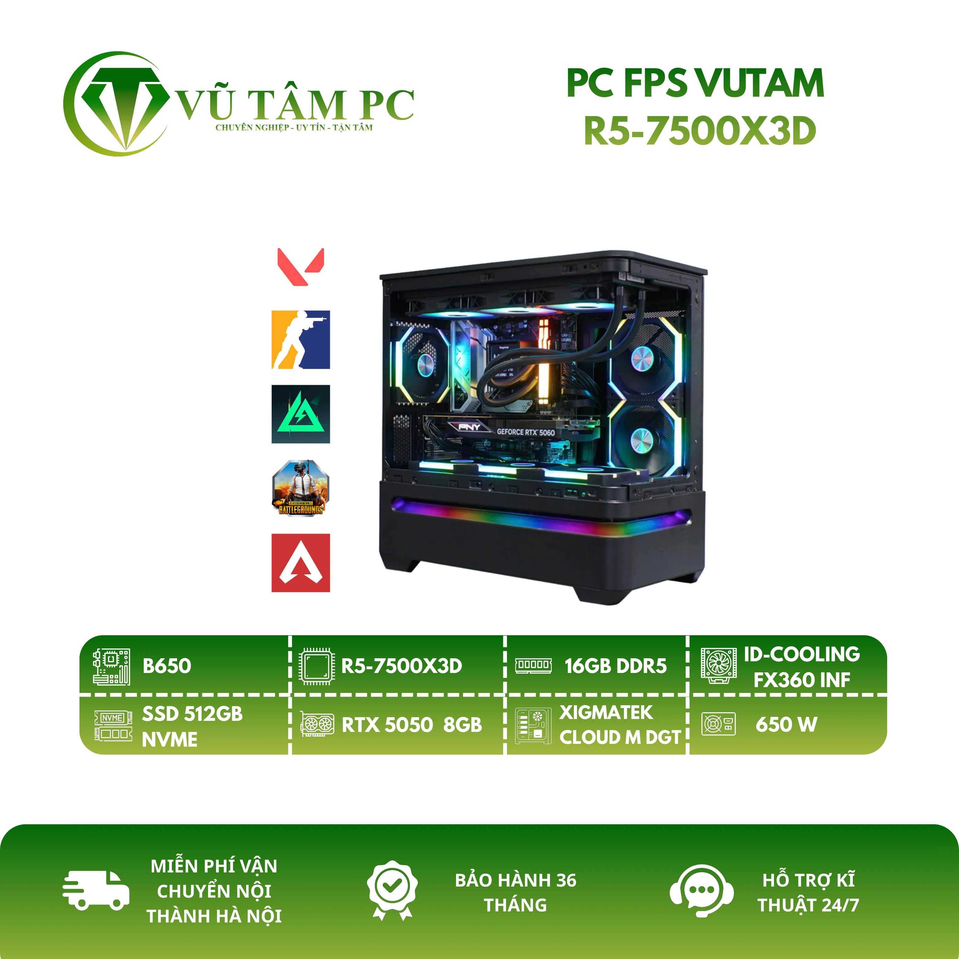 PC GAMING VUTAM R5 7500X3D