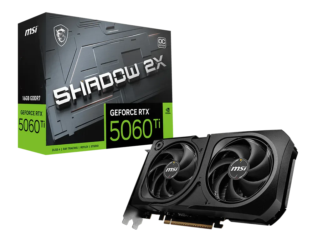 VGA MSI RTX 5060 Ti 16GB SHADOW 2X OC PLUS
